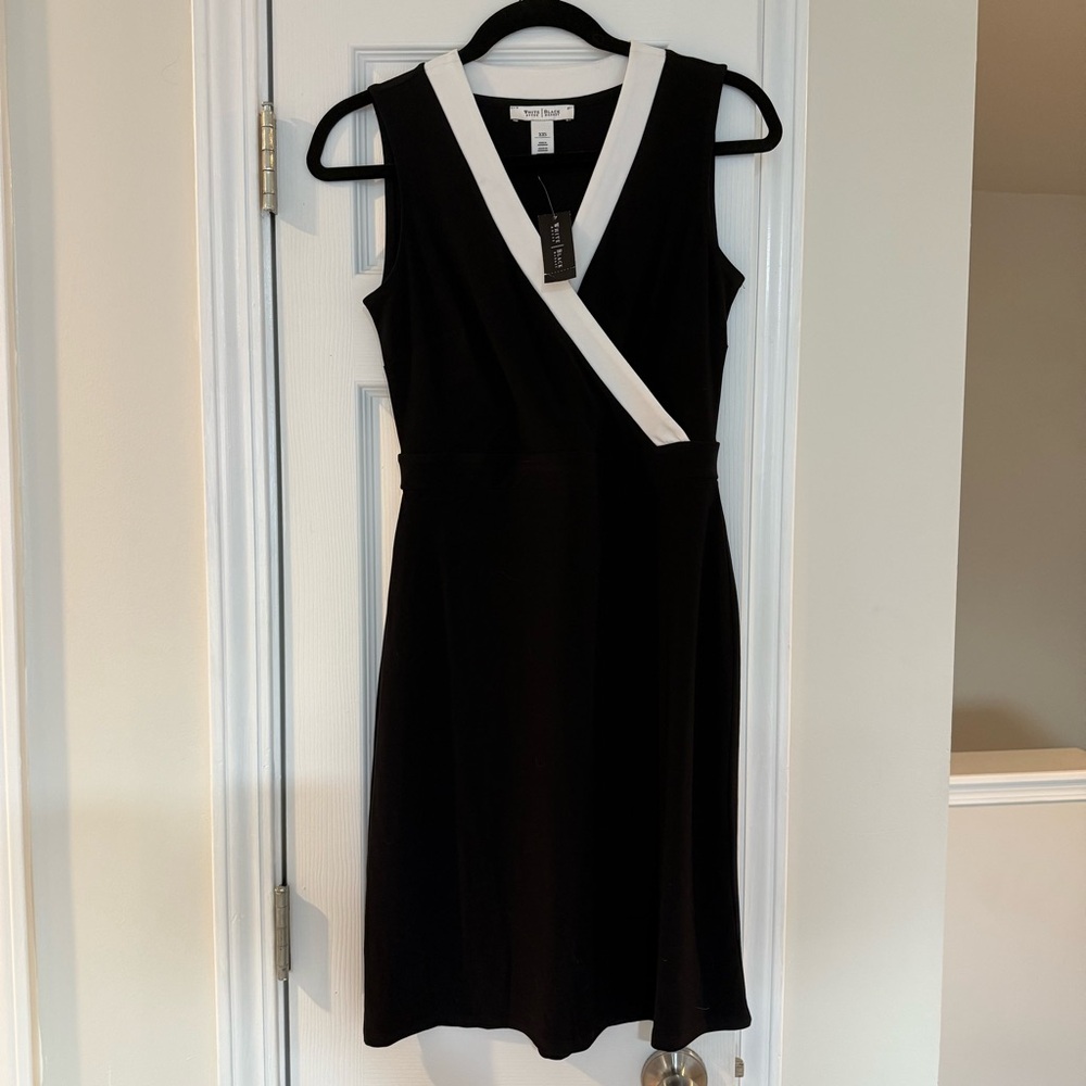 NWT White House Black Market Elegant Black and White Dress